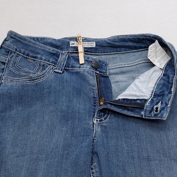 Lee Slender Secret Casual Zip Button Denim Medium Wash Jeans Womens Size 10 Blue - Picture 5 of 8